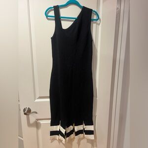 Rachel Roy LG Sunday Black Cream Sleeveless Dress